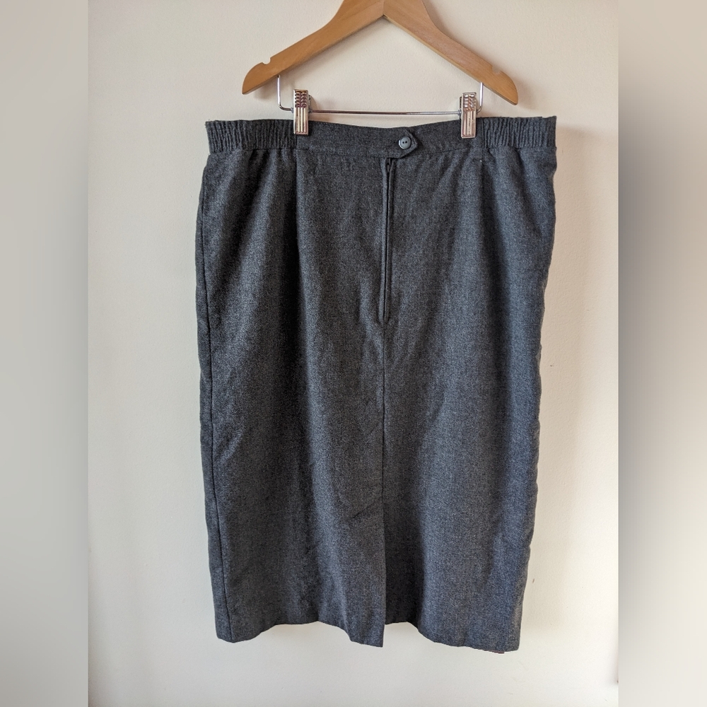 Pantman Grey Virgin Wool Midi Skirt